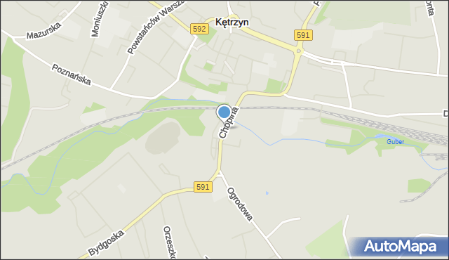 Kętrzyn, Chopina Fryderyka, mapa Kętrzyn