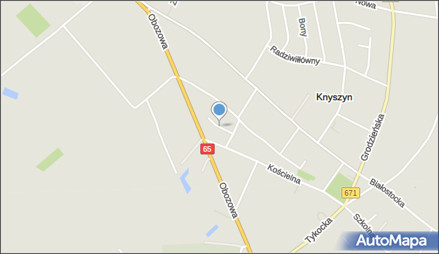 Knyszyn powiat moniecki, Chwalczewskiego Piotra, mapa Knyszyn powiat moniecki