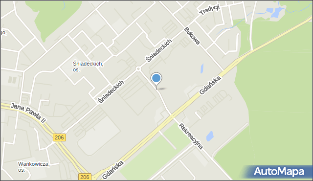 Koszalin, Chrząszczyńskiego Józefa, mapa Koszalina