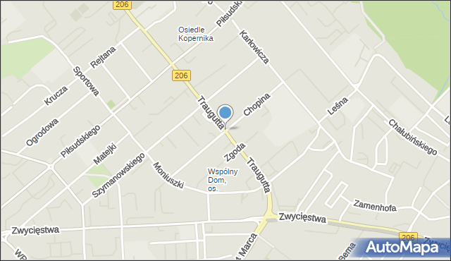 Koszalin, Chopina Fryderyka, mapa Koszalina