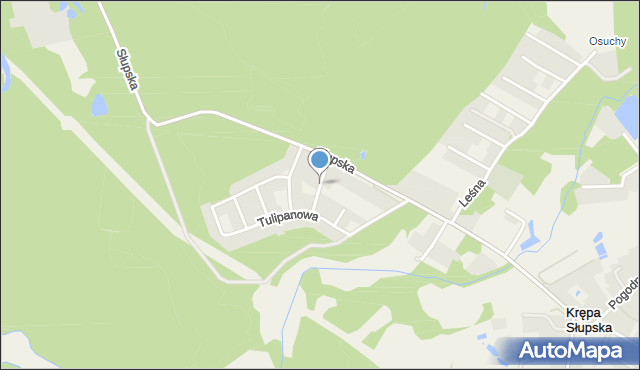 Krępa Słupska, Chabrowa, mapa Krępa Słupska