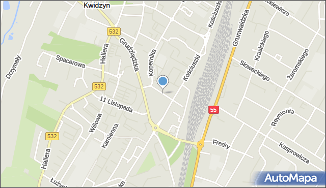 Kwidzyn, Chełmińska, mapa Kwidzyn