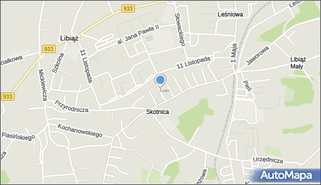 Libiąż, Chabrowa, mapa Libiąż