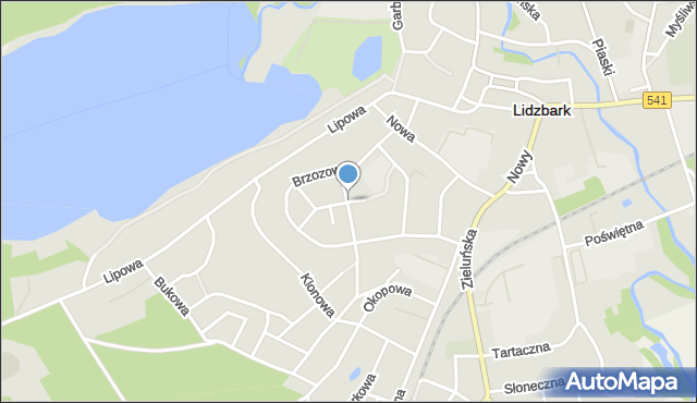 Lidzbark, Chmielna, mapa Lidzbark