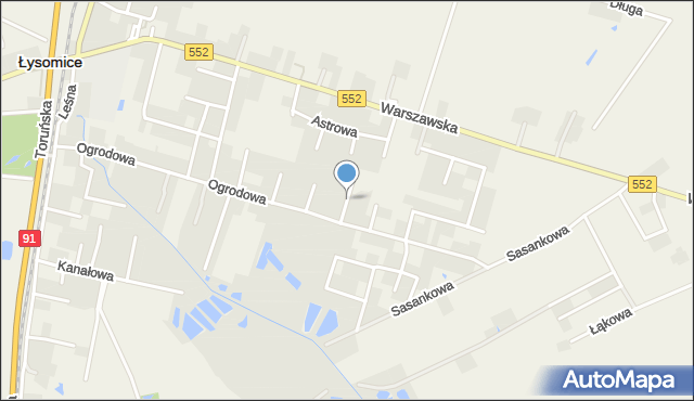 Łysomice powiat toruński, Chabrowa, mapa Łysomice powiat toruński