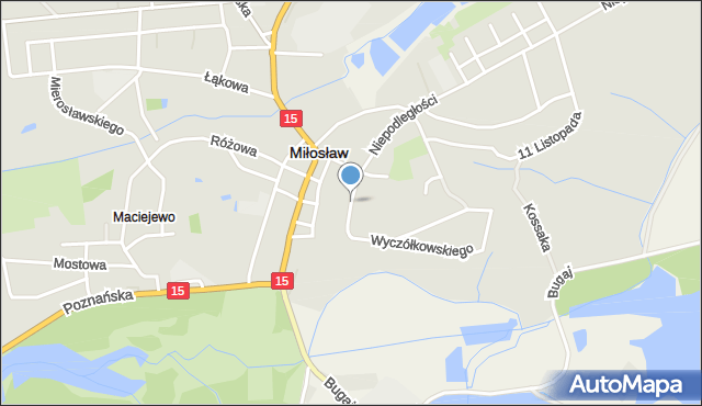 Miłosław powiat wrzesiński, Chełmońskiego Józefa, mapa Miłosław powiat wrzesiński