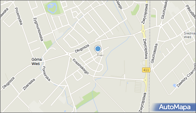 Nysa, Chabrów, mapa Nysy