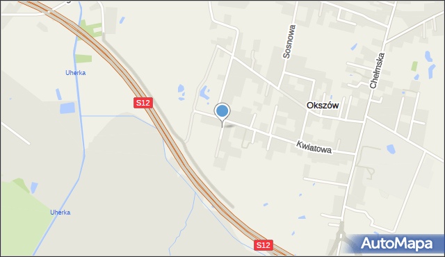 Okszów, Chabrowa, mapa Okszów