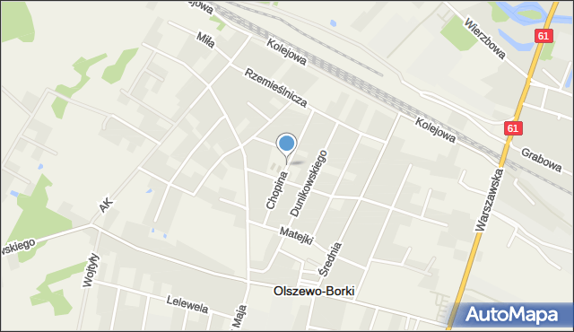 Olszewo-Borki, Chopina Fryderyka, mapa Olszewo-Borki