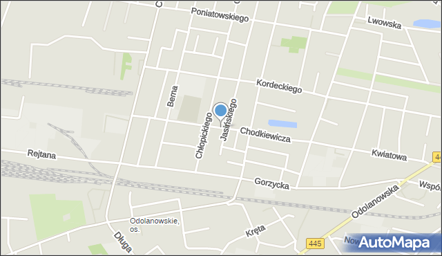 Ostrów Wielkopolski, Chodkiewicza, mapa Ostrów Wielkopolski