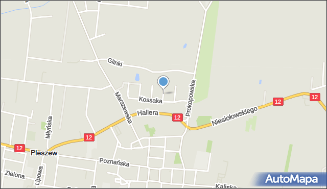 Pleszew, Chełmońskiego, mapa Pleszew