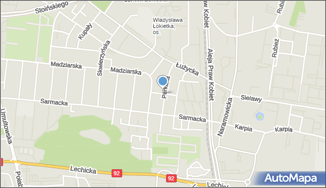 Poznań, Chrobacka, mapa Poznania