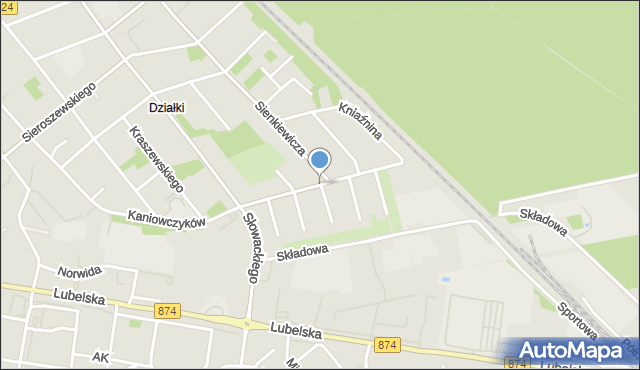 Puławy, Chmielowskiego Adama, mapa Puław