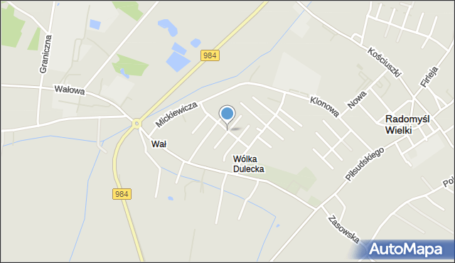 Radomyśl Wielki, Chopina Fryderyka, mapa Radomyśl Wielki