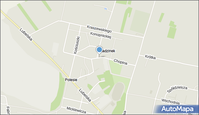 Rejowiec Fabryczny, Chopina Fryderyka, mapa Rejowiec Fabryczny