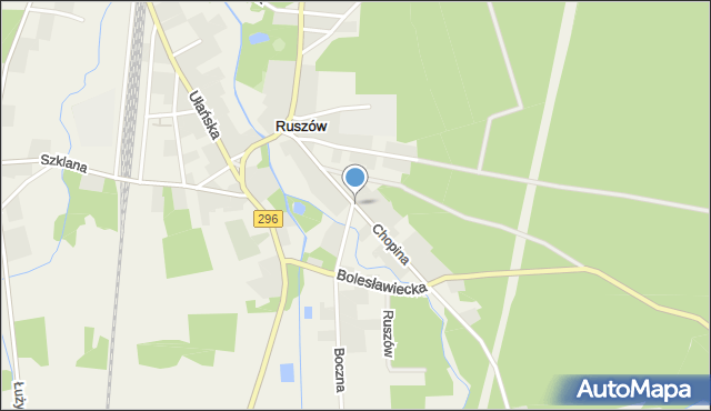 Ruszów gmina Węgliniec, Chopina Fryderyka, mapa Ruszów gmina Węgliniec