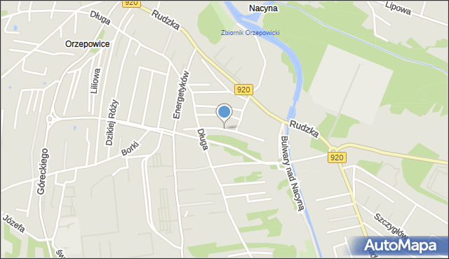 Rybnik, Chryzantem, mapa Rybnika