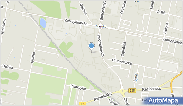 Rybnik, Chabrowa, mapa Rybnika
