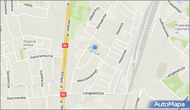 Rzeszów, Chruściela Antoniego, gen., mapa Rzeszów