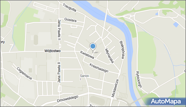 Sanok, Chabrów, mapa Sanok