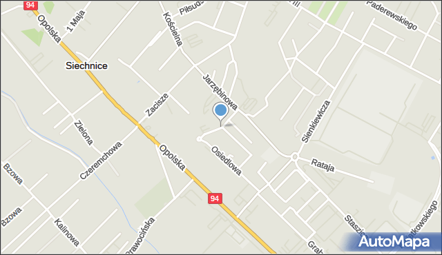 Siechnice, Chabrowa, mapa Siechnice