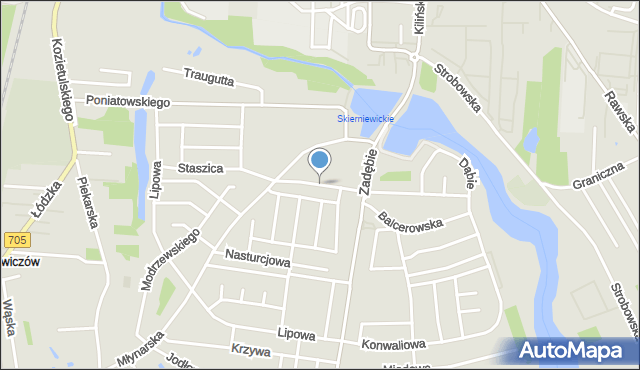 Skierniewice, Chabrowa, mapa Skierniewic