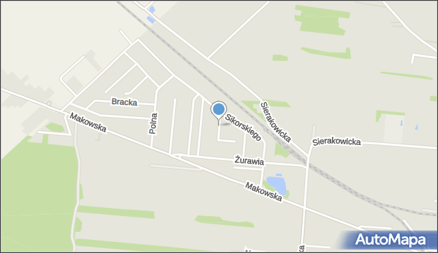 Skierniewice, Chroboczka Emila, prof., mapa Skierniewic