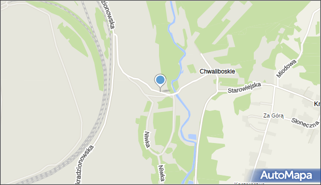 Sławków powiat będziński, Chwaliboskie, mapa Sławków powiat będziński