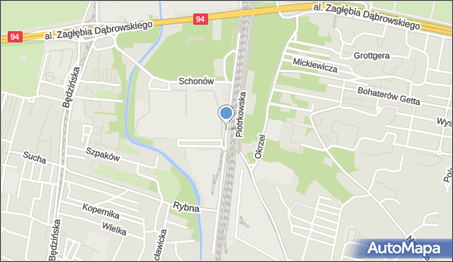 Sosnowiec, Chemiczna, mapa Sosnowca