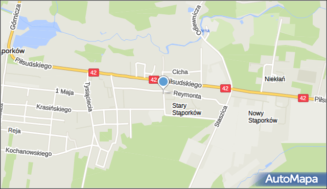 Stąporków, Chopina Fryderyka, mapa Stąporków