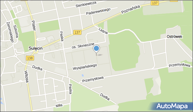 Sulęcin, Chełmońskiego Józefa, mapa Sulęcin