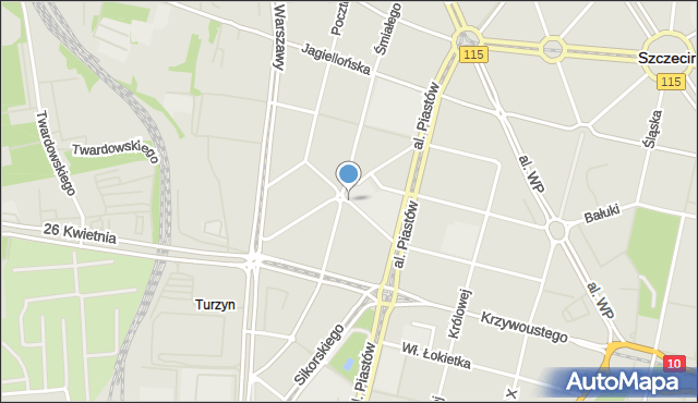 Szczecin, Chodkiewicza Jana Karola, hetm., mapa Szczecina