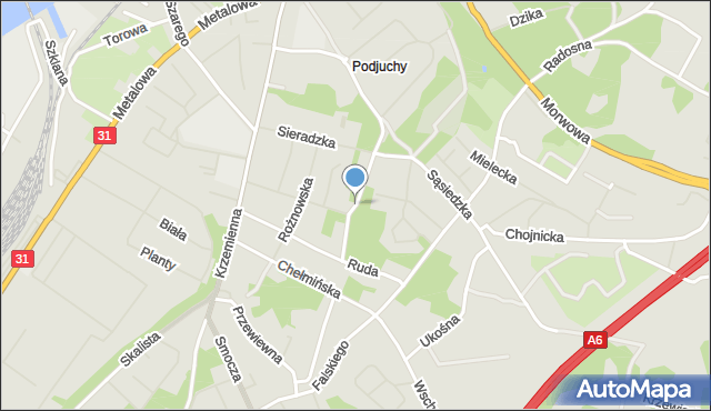 Szczecin, Chromowa, mapa Szczecina