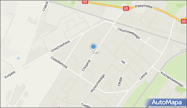 Szczytno, Chopina Fryderyka, mapa Szczytno