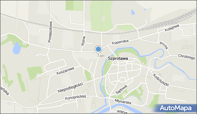 Szprotawa, Chodkiewicza, mapa Szprotawa
