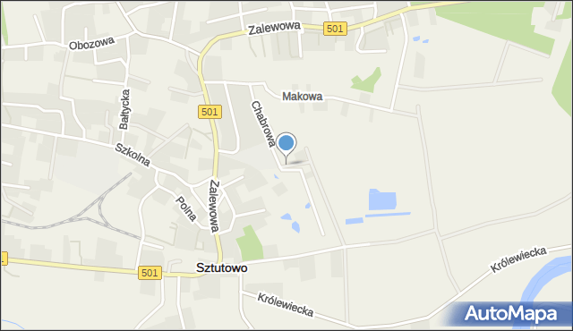 Sztutowo, Chabrowa, mapa Sztutowo