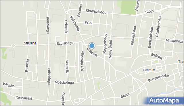 Tarnów, Chopina Fryderyka, mapa Tarnów