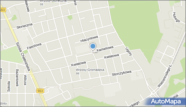 Toruń, Chabrowa, mapa Torunia