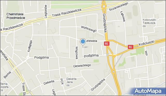 Toruń, Chodkiewicza Jana Karola, hetm., mapa Torunia