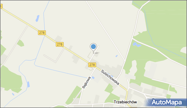 Trzebiechów powiat zielonogórski, Chabrowa, mapa Trzebiechów powiat zielonogórski
