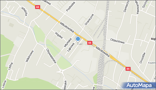 Tychy, Chłodnicza, mapa Tychów