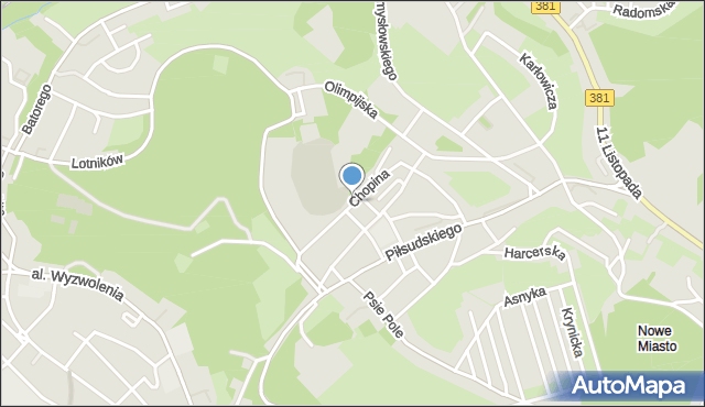 Wałbrzych, Chopina Fryderyka, mapa Wałbrzycha