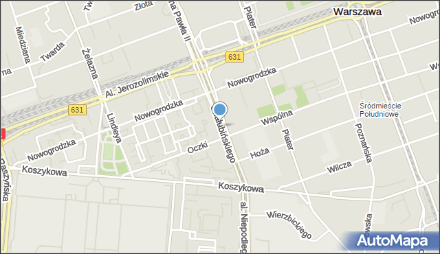 Warszawa, Chałubińskiego Tytusa, mapa Warszawy