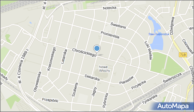 Warszawa, Chrościckiego Juliana, ks., mapa Warszawy