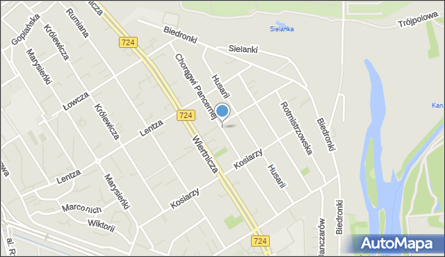 Warszawa, Chorągwi Pancernej, mapa Warszawy