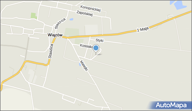 Wiązów, Chełmońskiego Józefa, mapa Wiązów