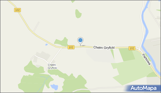 Włodarka gmina Trzebiatów, Chełm Gryficki, mapa Włodarka gmina Trzebiatów