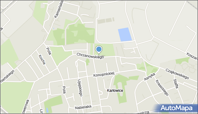 Wrocław, Chrzanowskiego Ignacego, mapa Wrocławia