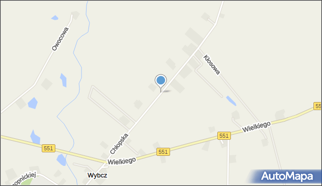 Wybcz, Chłopska, mapa Wybcz