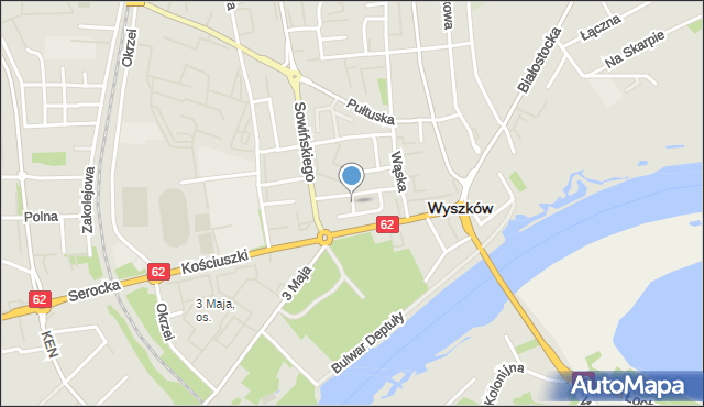 Wyszków, Chopina Fryderyka, mapa Wyszków